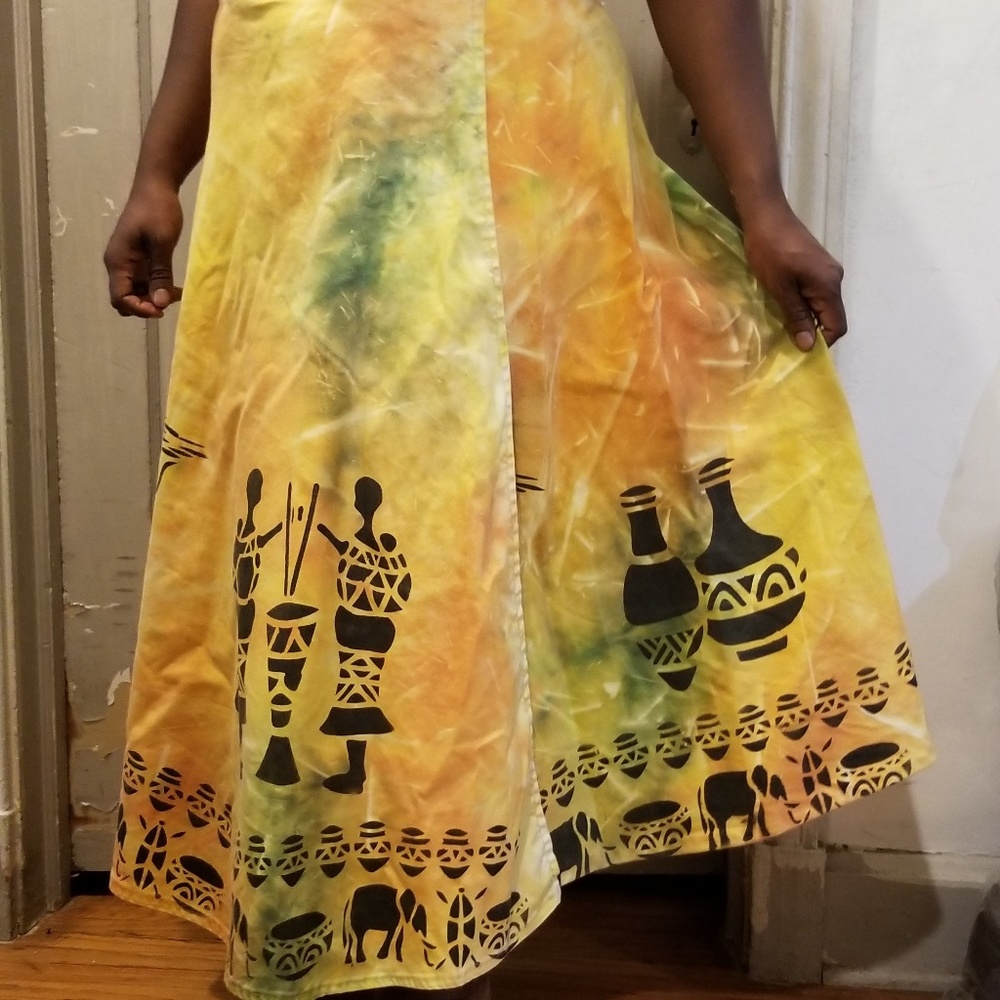 Tie dye Africa inspired wrap skirt